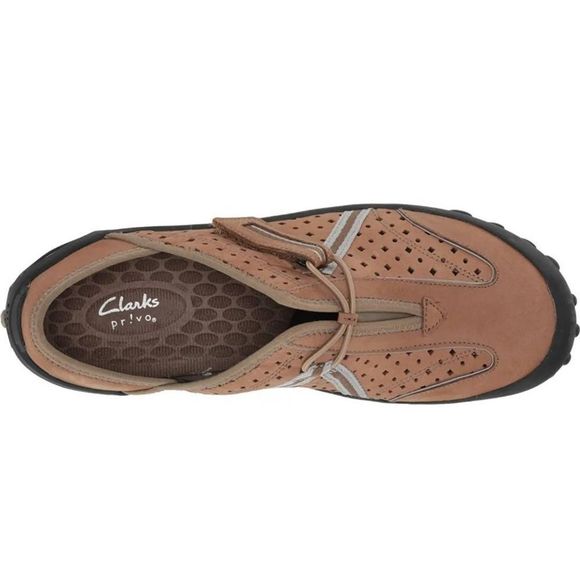 Clark's Privo Tequini Women's Brown Nubuck Leather Slip-On Hiking Shoes MINT - Picture 4 of 15